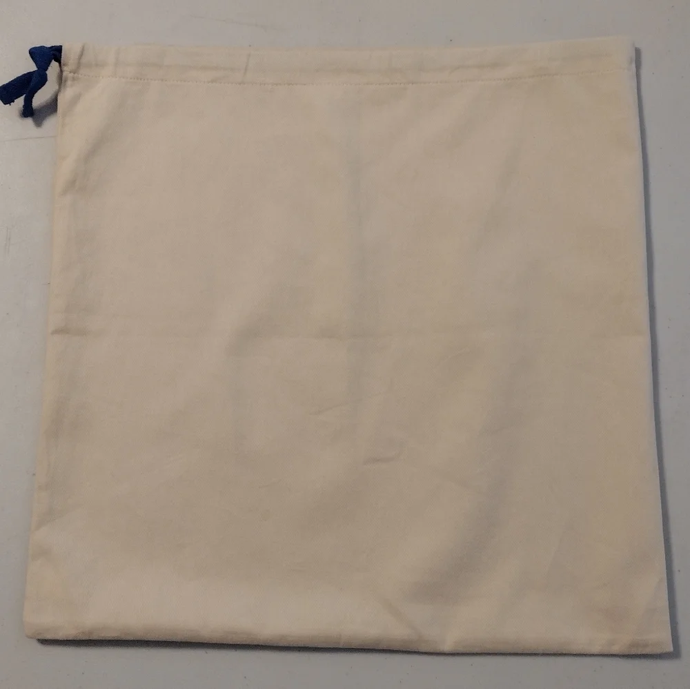 Louis Vuitton Cream Blue Drawstring Black Logo Dust Bag